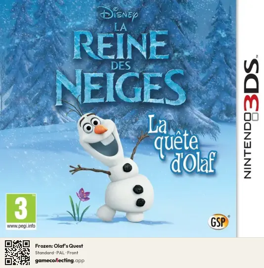 Frozen: Olaf's Quest Nintendo 3DS, PAL box front