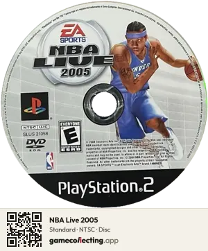 NBA Live 2005 PlayStation 2, NTSC disc