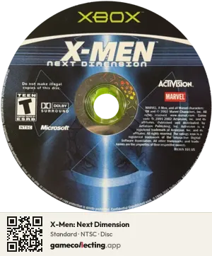 X-Men: Next Dimension Xbox, NTSC disc