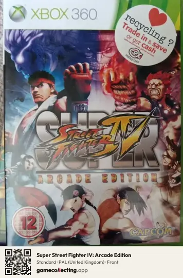 Super Street Fighter IV: Arcade Edition Xbox 360, United Kingdom box front