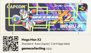 Mega Man X2 Super Nintendo Entertainment System, Asia cartridge label