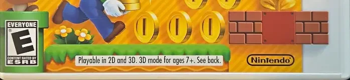 New Super Mario Bros. 2, the ESRB box on its front