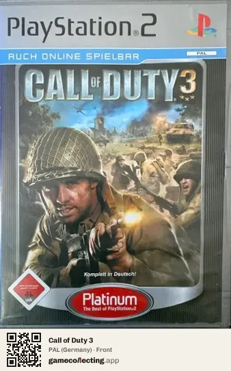 Call of Duty 3 PlayStation 2, Germany box front