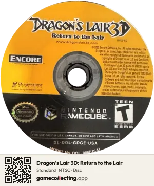 Dragon's Lair 3D: Return to the Lair Nintendo GameCube, NTSC disc