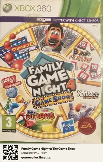 Family Game Night 4: The Game Show Xbox 360, PAL box front