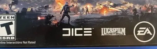 Star Wars Battlefront II, the ESRB box on its front