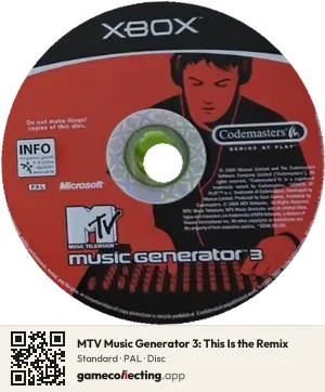 MTV Music Generator 3: This Is the Remix Xbox, PAL disc