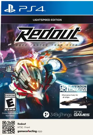 Redout PlayStation 4, NTSC box front
