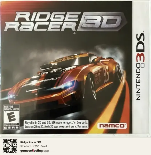 Ridge Racer 3D Nintendo 3DS, NTSC box front