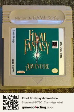 Final Fantasy Adventure Game Boy, NTSC cartridge label