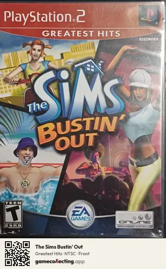 The Sims Bustin' Out PlayStation 2, NTSC box front
