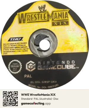 WWE WrestleMania XIX Nintendo GameCube, PAL disc