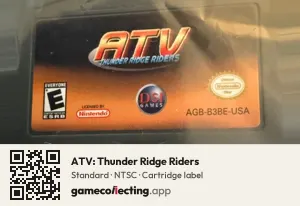 ATV: Thunder Ridge Riders Game Boy Advance, NTSC cartridge label