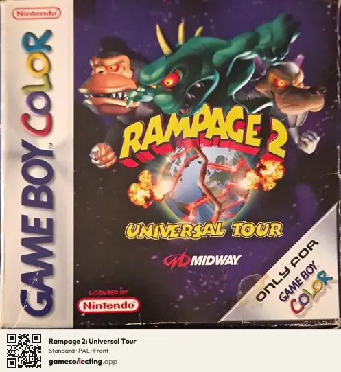 Rampage 2: Universal Tour Game Boy Color, PAL box front