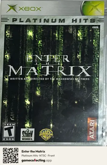 Enter the Matrix Xbox, NTSC box front