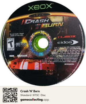 Crash 'N' Burn Xbox, NTSC disc