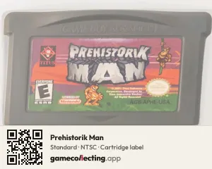 Prehistorik Man Game Boy Advance, NTSC cartridge label
