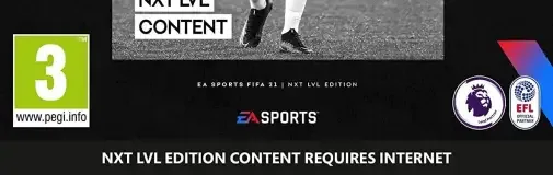 FIFA 21, the PEGI square on its front