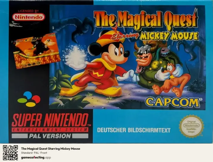 The Magical Quest Starring Mickey Mouse Super Nintendo Entertainment System, PAL box front