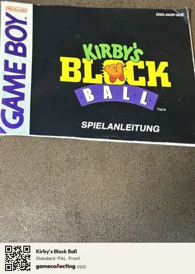 Kirby's Block Ball Game Boy, PAL box front