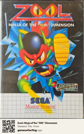 Zool: Ninja of the "Nth" Dimension Sega Master System, PAL box front