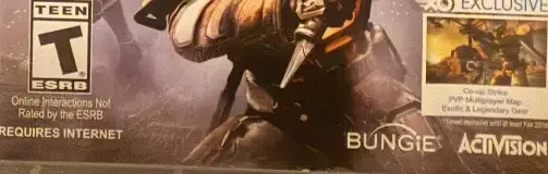 Destiny: The Taken King, the ESRB box on its front