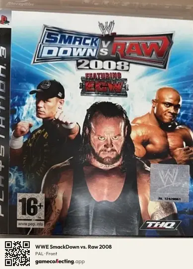 WWE SmackDown vs. Raw 2008 PlayStation 3, PAL box front