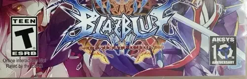BlazBlue: Central Fiction, the ESRB box on its front