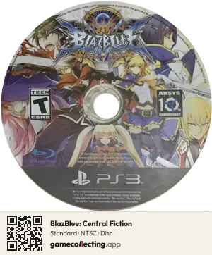 BlazBlue: Central Fiction PlayStation 3, NTSC disc