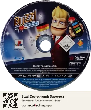Buzz! Deutschlands Superquiz PlayStation 3, PAL disc