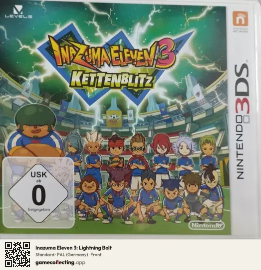 Inazuma Eleven 3: Lightning Bolt Nintendo 3DS, Germany box front