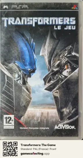 Transformers: The Game PlayStation Portable, France box front