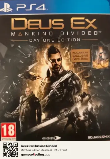 Deus Ex: Mankind Divided PlayStation 4, PAL box front