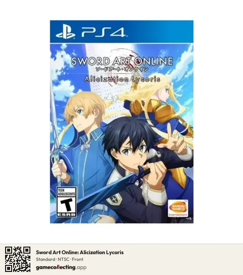 Sword Art Online: Alicization Lycoris PlayStation 4, NTSC box front