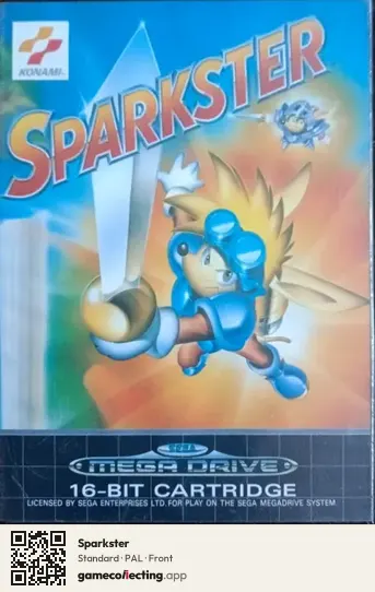 Sparkster Sega Mega Drive / Genesis, PAL box front