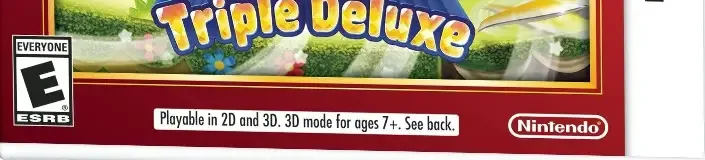 Kirby: Triple Deluxe, the ESRB box on its front