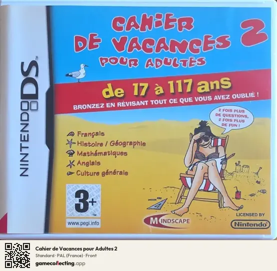Cahier de Vacances pour Adultes 2 Nintendo DS, France box front