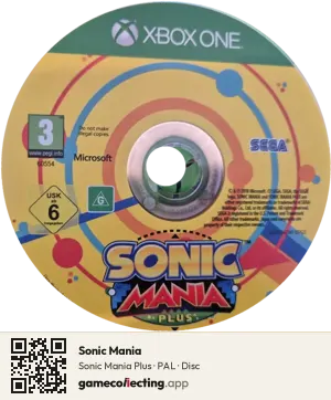 Sonic Mania Xbox One, PAL disc