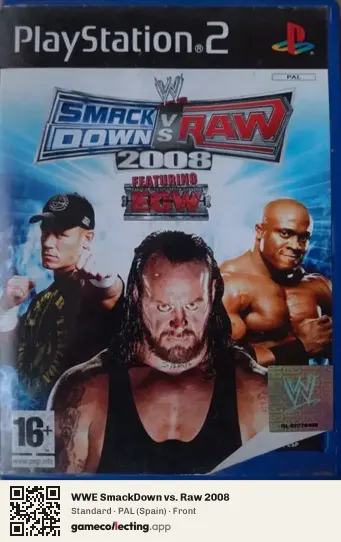WWE SmackDown vs. Raw 2008 PlayStation 2, Spain box front