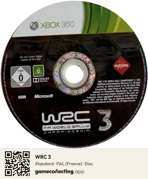 WRC 3 Xbox 360, PAL disc