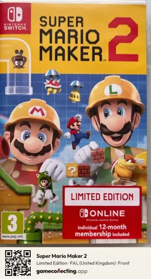 Super Mario Maker 2 Nintendo Switch, United Kingdom box front