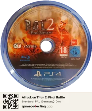 Attack on Titan 2: Final Battle PlayStation 4, PAL disc