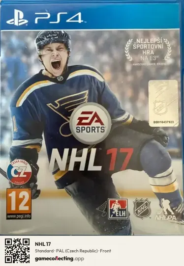 NHL 17 PlayStation 4, Czech Republic box front