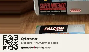 Cybernator Super Nintendo Entertainment System, PAL cartridge label