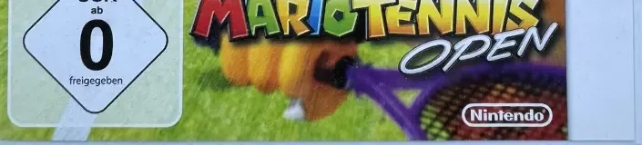 Mario Tennis Open, the USK square on its front