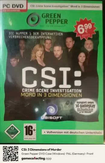CSI: 3 Dimensions of Murder Computer, Germany box front