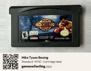 Mike Tyson Boxing Game Boy Advance, NTSC cartridge label