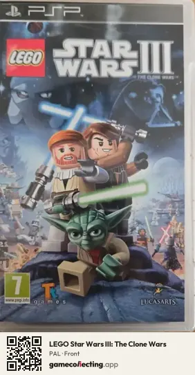 LEGO Star Wars III: The Clone Wars PlayStation Portable, PAL box front