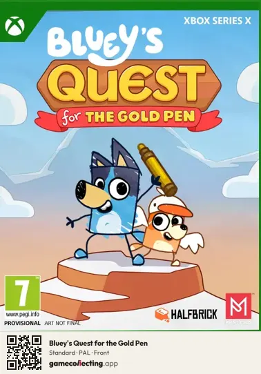 Bluey's Quest for the Gold Pen Xbox Series X, PAL box front