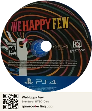 We Happy Few PlayStation 4, NTSC disc